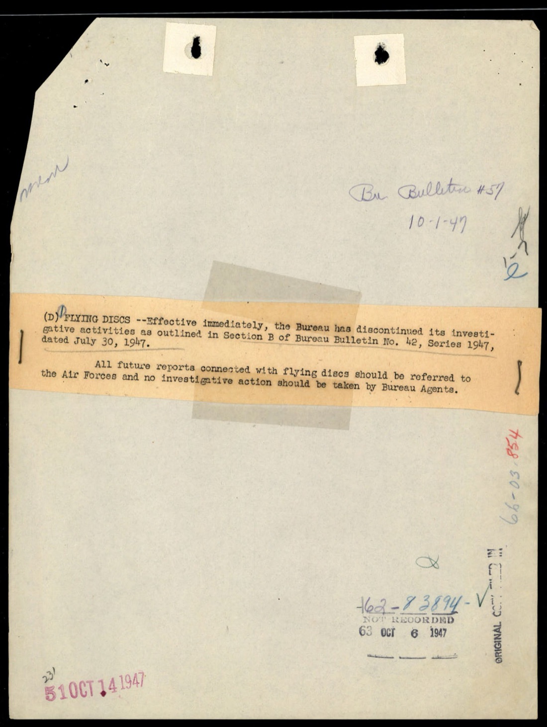 Bureau Bulletin #51 DISCONTINUED Flying Discs